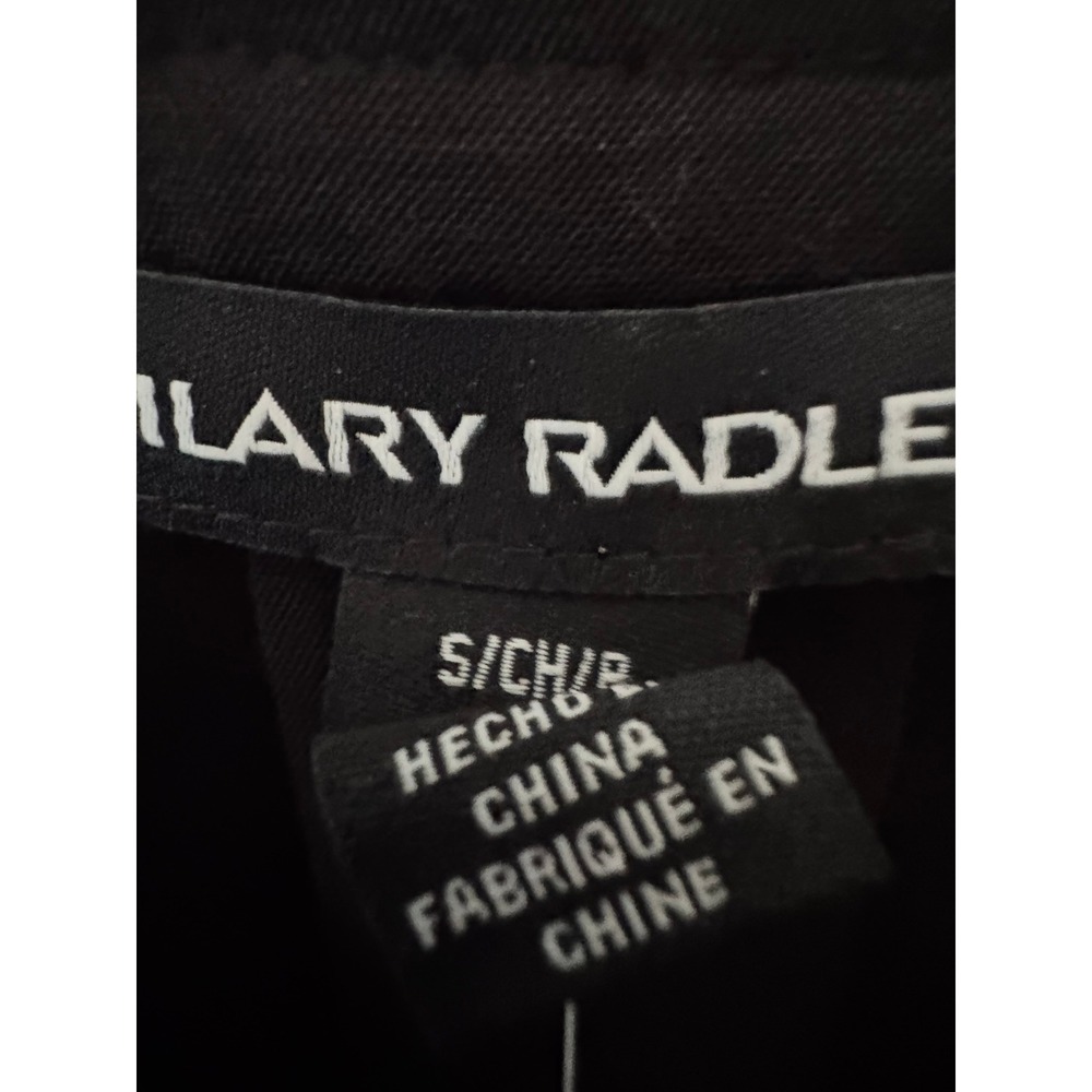 Hilary Radley Womens Black Short Sleeve Split Neck Henley Blouse Top Small NWT - Picture 4 of 12